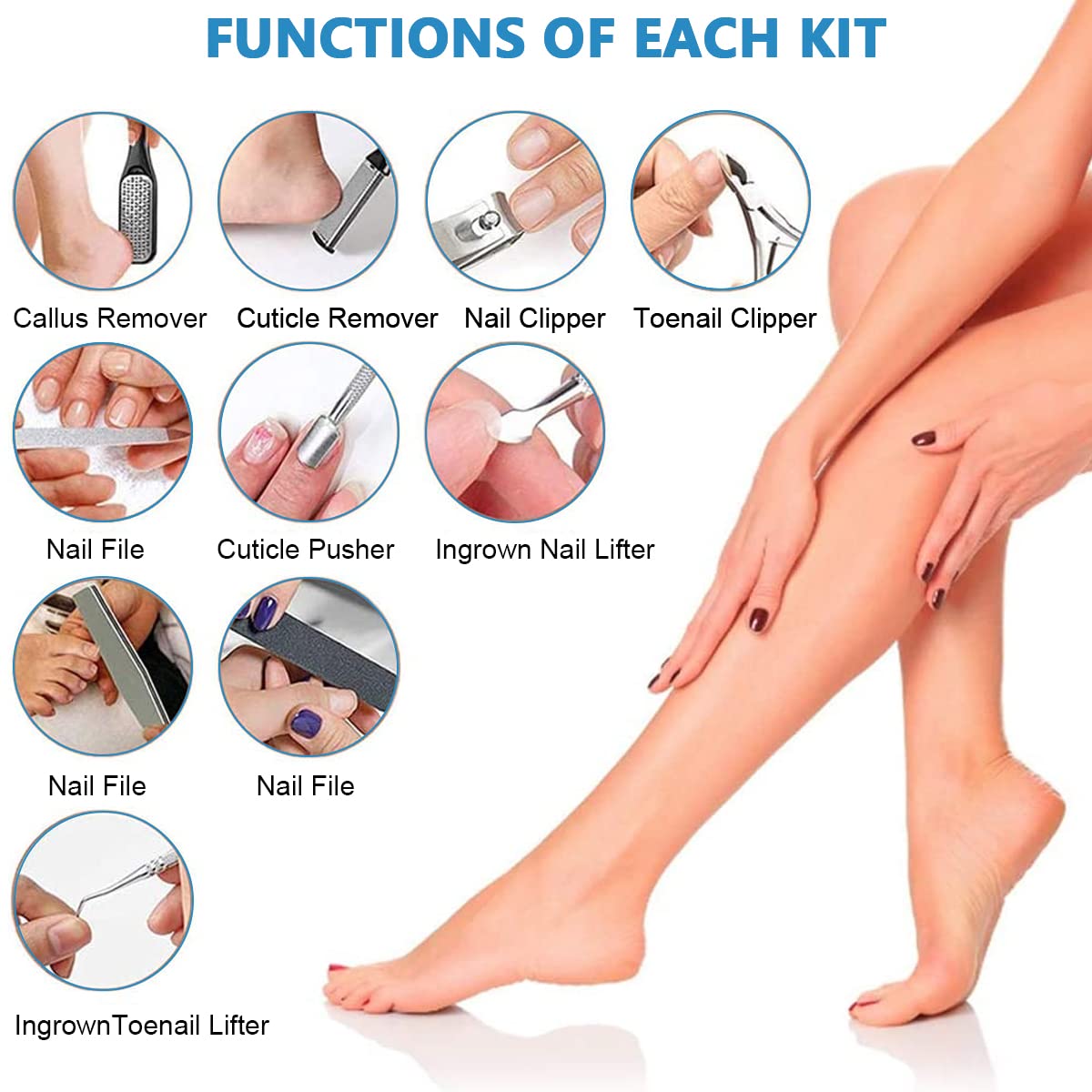 HASTHIP 23 in 1 Stainless Steel Professional Foot Rasp Manicure, Pedicure Tool Set Kit for Foot Care HASTHIP 23 in 1 Stainless Steel Professional Foot Rasp Manicure, Pedicure Tool Set Kit for Foot Care